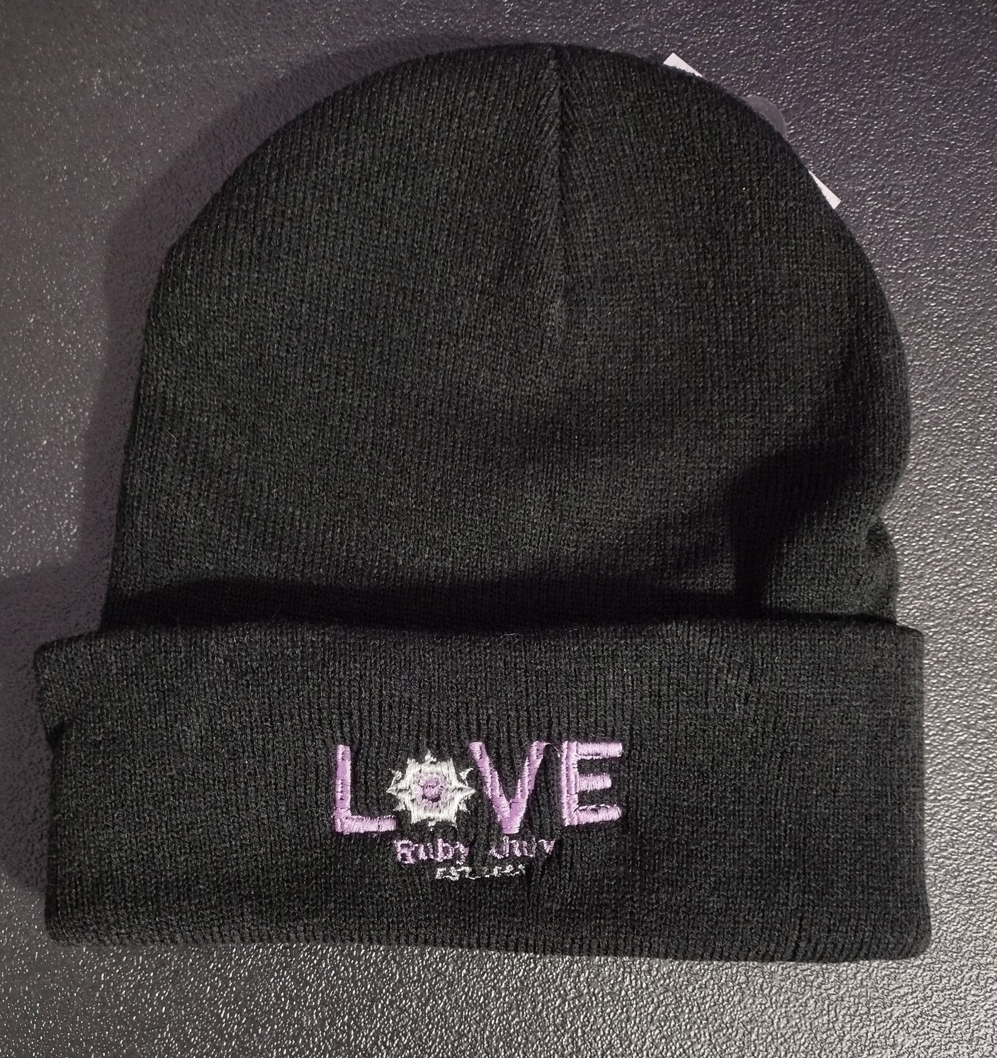 Ruby July "LOVE" for Valentine's Day Embroidered sweater and beanie hat set