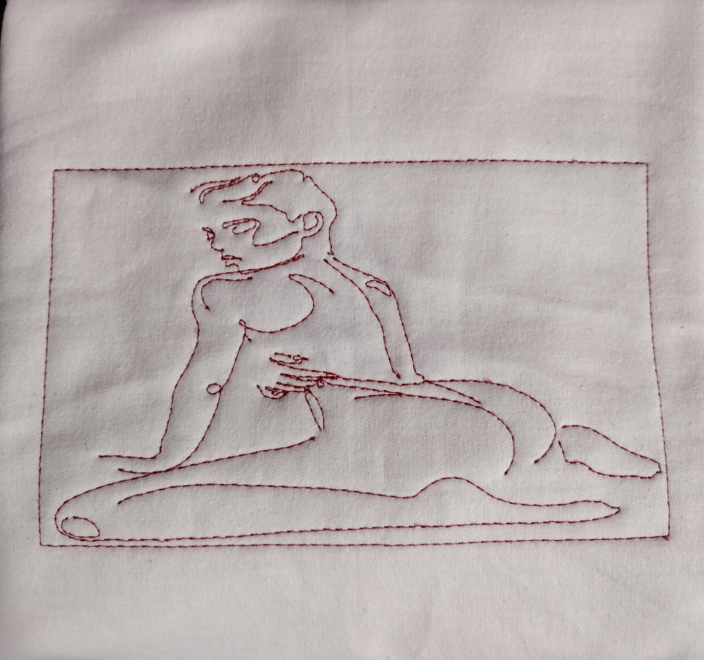 Ruby July "NUDE" For Valentine's day embroidered sweater Cotton White sexy red embroidery