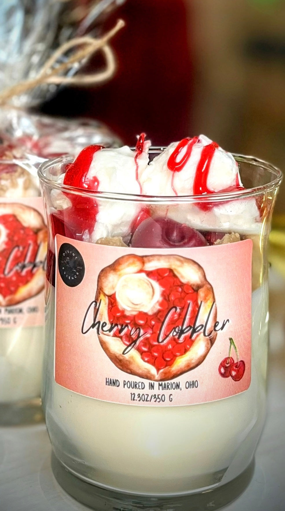 Cherry Cobbler Dessert Candle