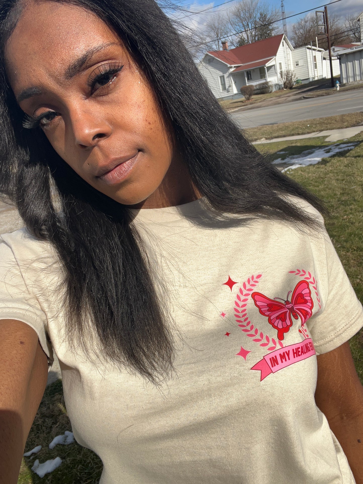 Valentine's Day "In My Healing Era" T- Shirt Front and Back Image