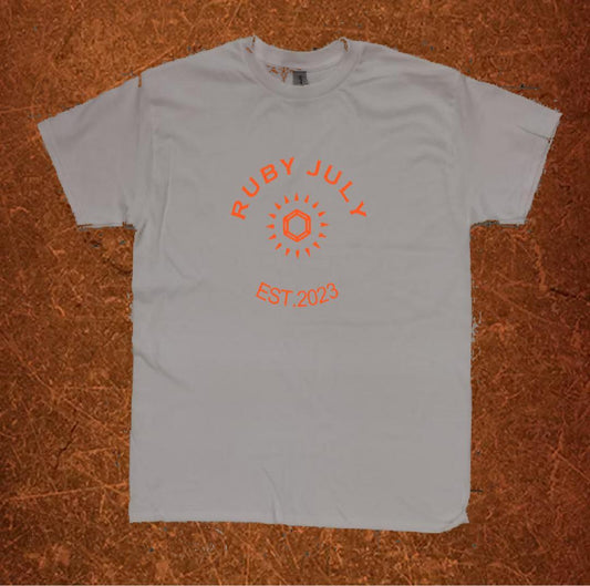 Grey/ Orange 🧡 Logo Tee