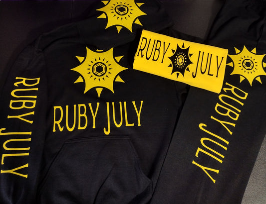 Ruby July Hoodie Outfit Black and Yellow