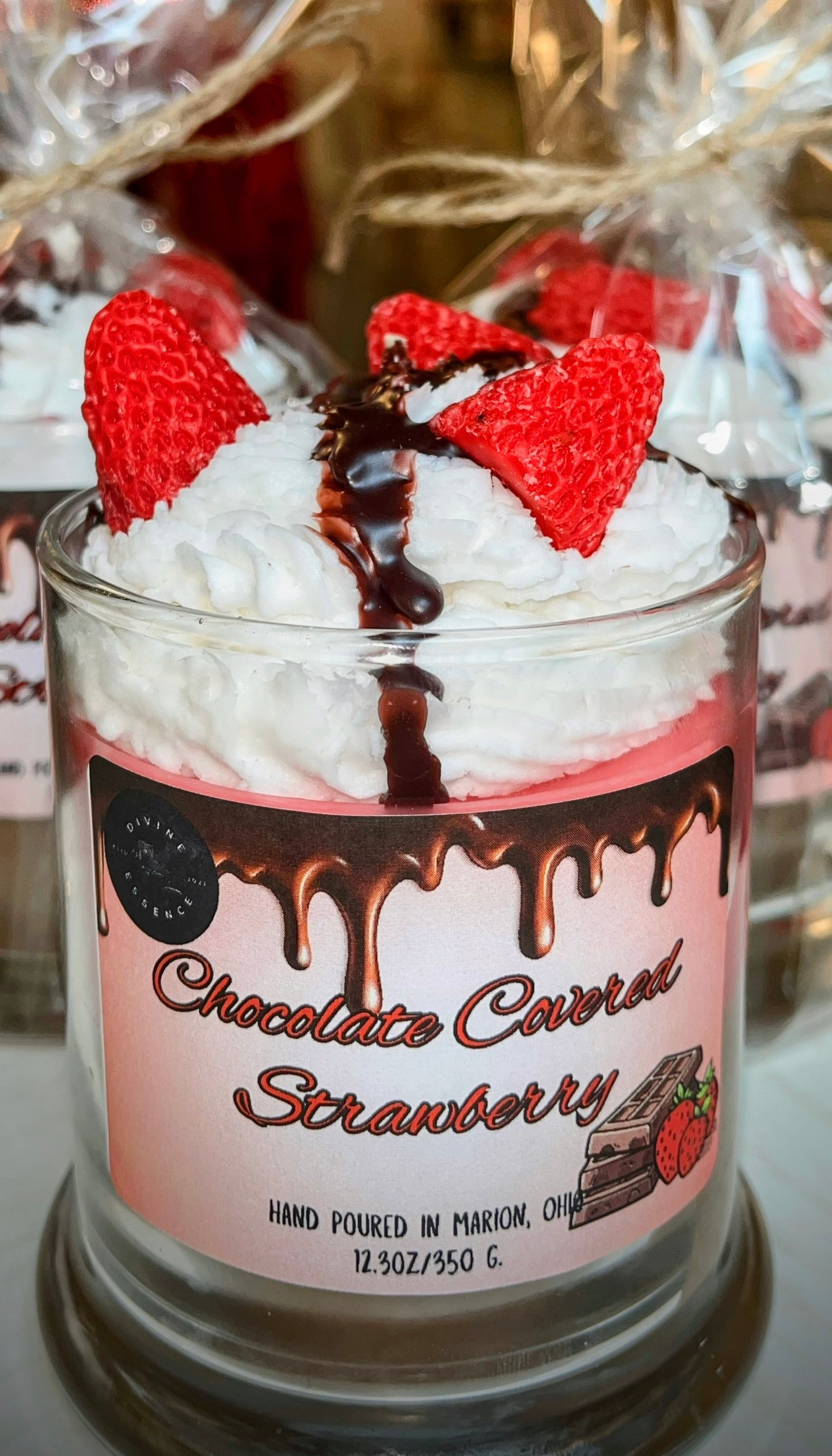 Chocolate Covered Strawberry Dessert Candle