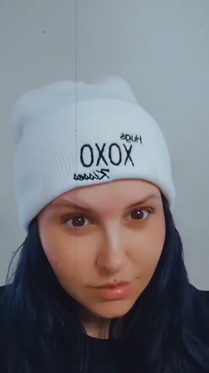 Ruby July XOXO Embroidered Sweater Crew Neck and Beanie hat